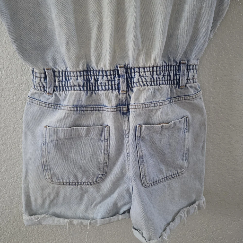 Zara Denim Overalls Romper Light Blue wash M - Picture 11 of 14